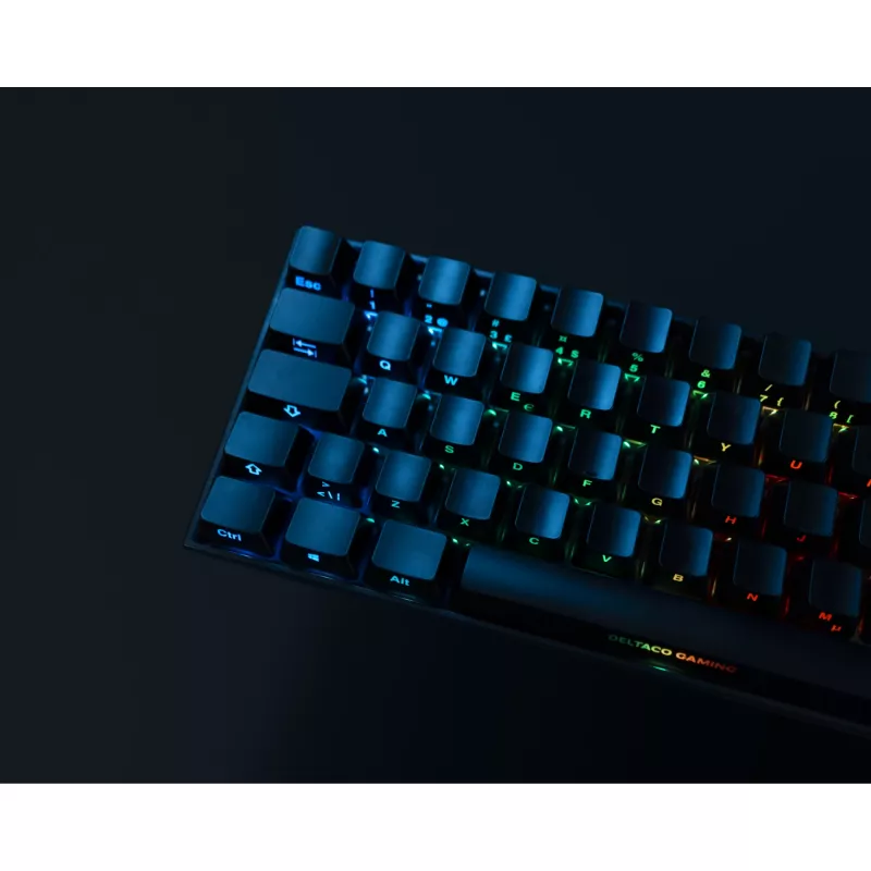 Deltaco GAM-100-DE - 65% - USB + Bluetooth - interruptor mecánico - QWERTZ - LED RGB - negro
