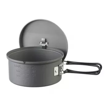 Menaje de camping ESBIT PT1100HA – olla de aluminio 1,1 L, Ø14,8 cm, 227 g, negra