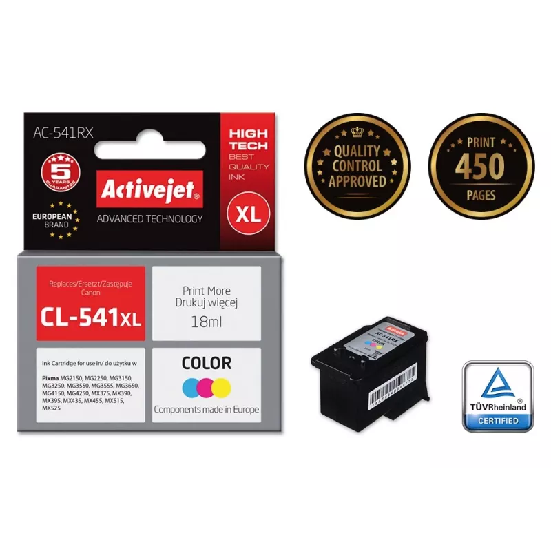 Activejet AC-541RX tinta (sustituto de Canon CL-541XL; Premium; 18 ml; color)
