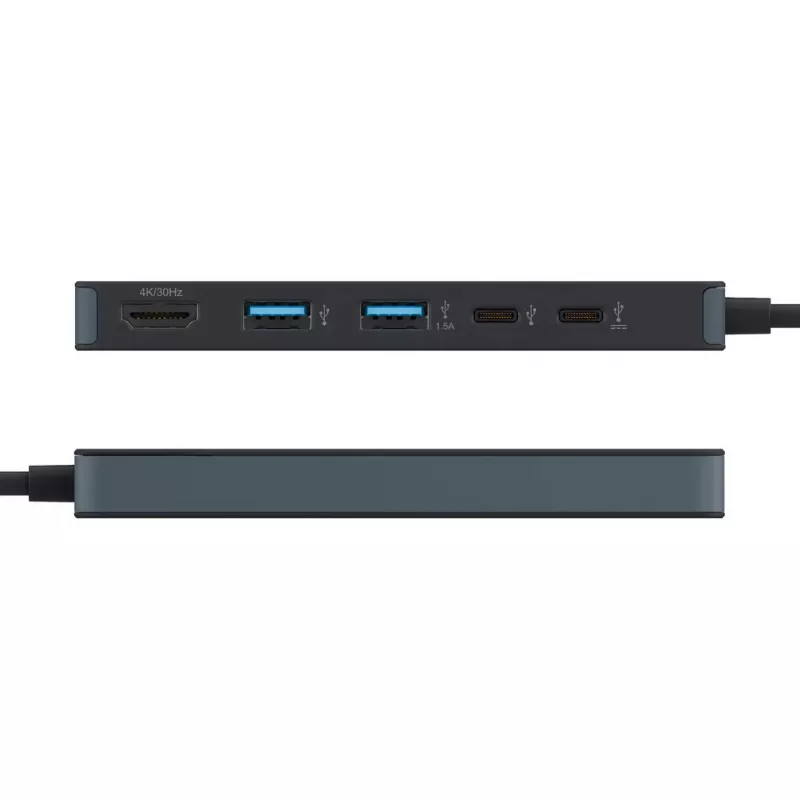 Hyper HyperDrive Flex HD4101BKGL hub USB-C de 5 puertos (2x USB-A, 1x USB-C, 1x HDMI), negro