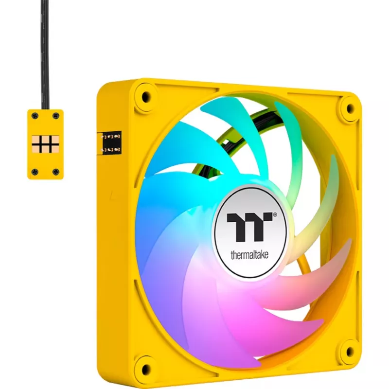 Ventilador de caja Thermaltake CT140 EX ARGB 140 mm amarillo pack de 3