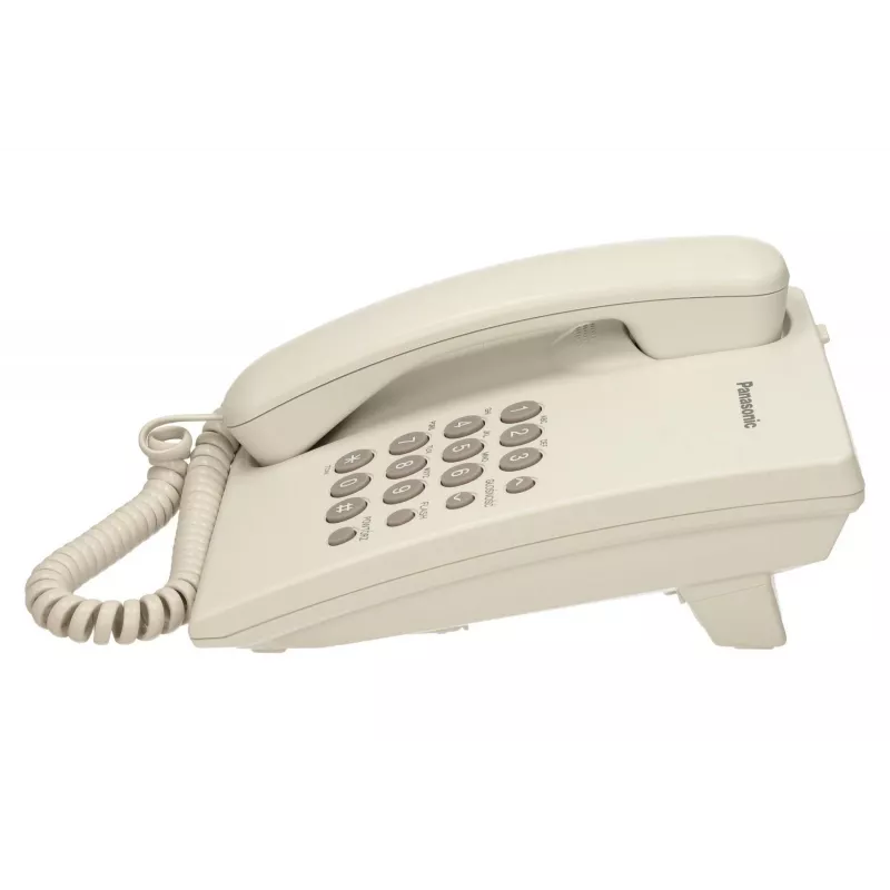 Panasonic KX-TS500PDW teléfono con cable, montable en pared, marcación por tonos/pulsos, blanco