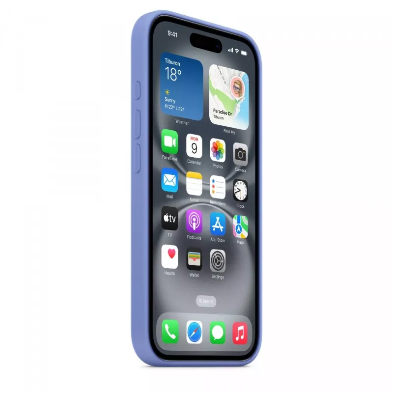 Funda de silicona para iPhone 16 con MagSafe - periwinkle