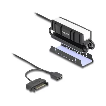 Disipador DELOCK 18460 para SSD M.2 2280 — aluminio/cobre, RGB 5V, negro