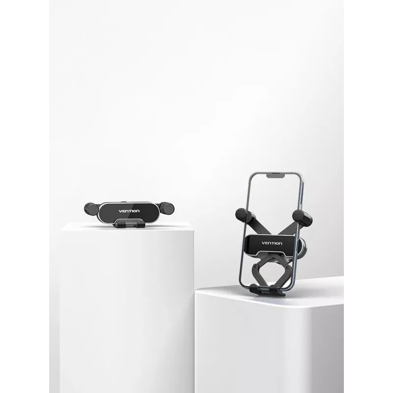 Vention soporte de móvil para coche con cierre automático y clip de pico gris para barras transversales