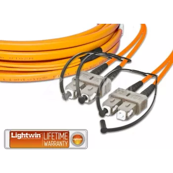 Lightwin Cable de conexión de fibra óptica plano dúplex de alta calidad, MM OM2, SC - SC cable de conexión de fibra óptica (LDP-50 SC-SC 3.0 FD)
