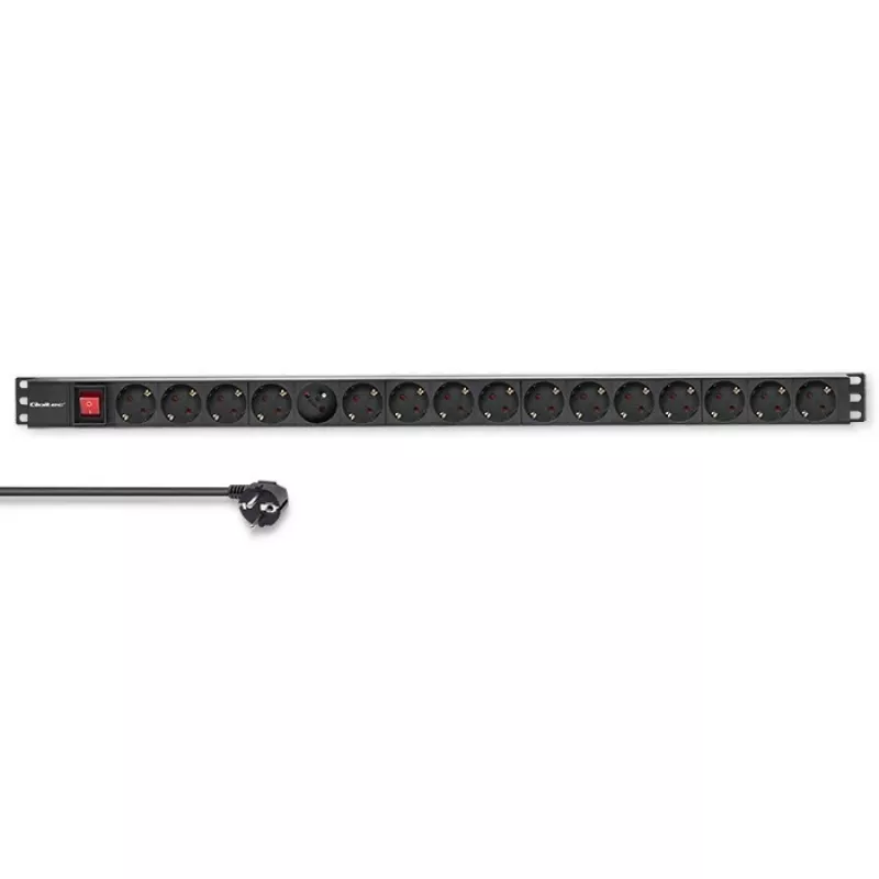 Qoltec regleta PDU de aluminio para RACK | 16A | 16 x Schuko | vertical | 1,8 m