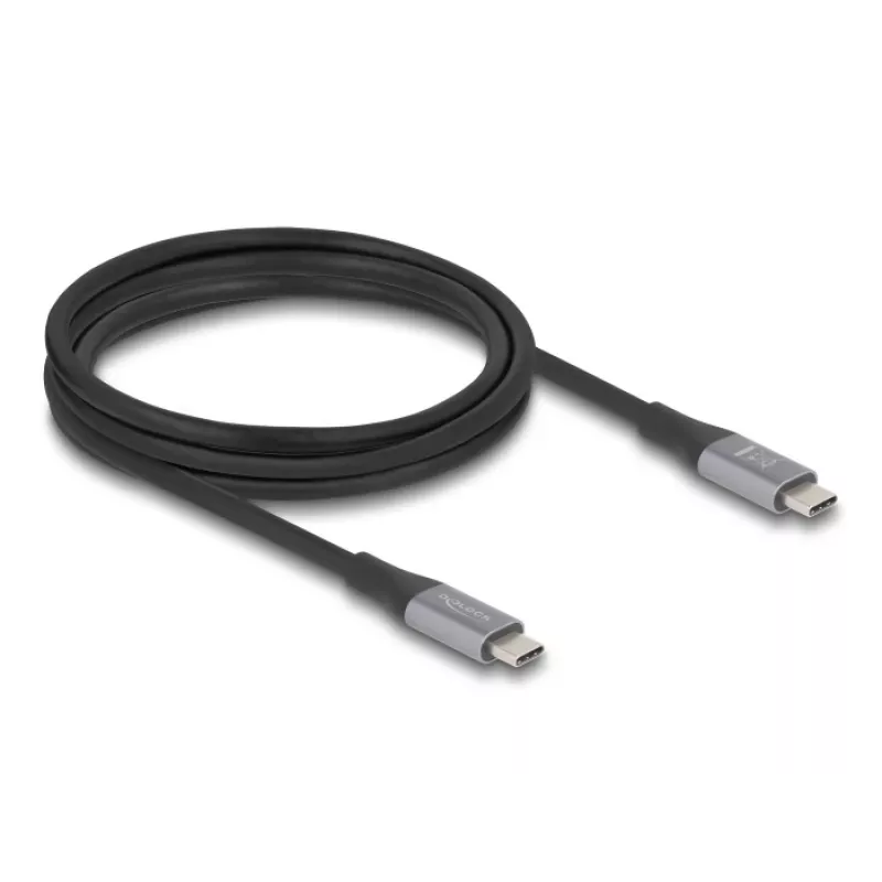 Cable USB DeLOCK 81192 USB4 Gen 2x2 2m USB-C negro gris