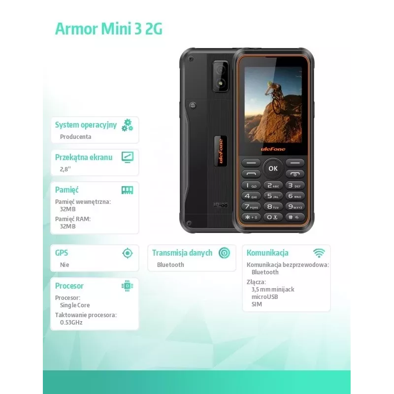 Teléfono móvil UleFone Phone Armor Mini 3 2G 2,8