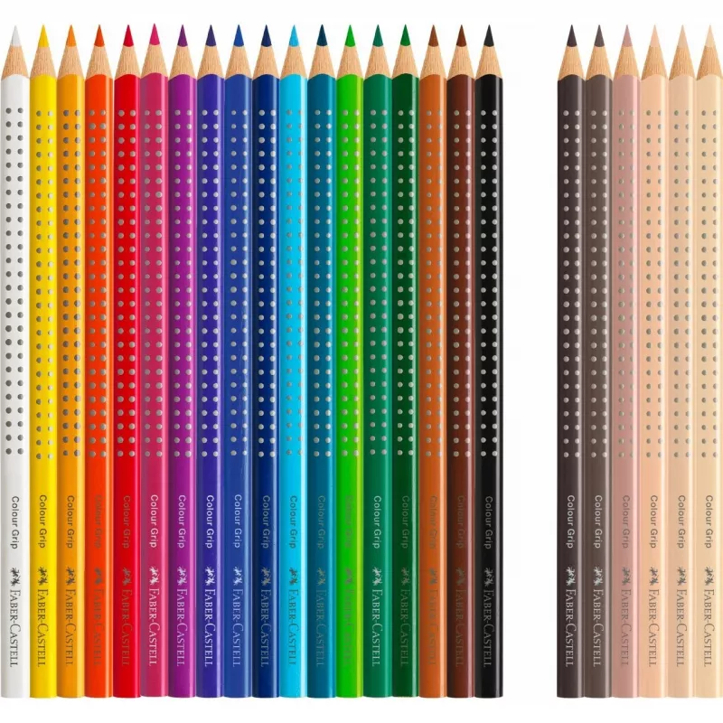 Faber-Castell 112819 Grip Skin Tones Lápices de colores, 18+6