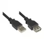 Cable de extensión USB 2.0 macho A a hembra A, negro, 3 m, Good Connections® (2511-OF3S)
