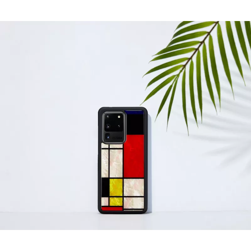 Funda protectora iKins para Samsung Galaxy S20 Ultra — Mondrian negro