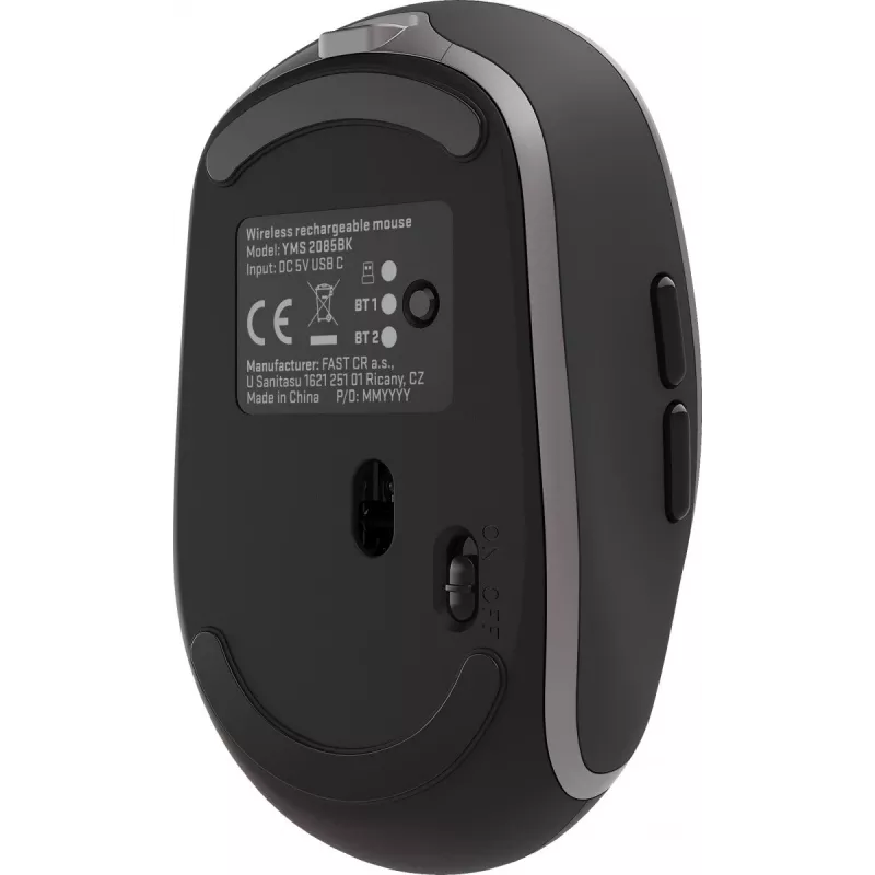 Ratón inalámbrico Dual WiFi+Bluetooth, batería recargable, 5 botones