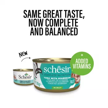 SCHESIR en gelatina Atún con dorada - Comida húmeda para gatos - 85 g
