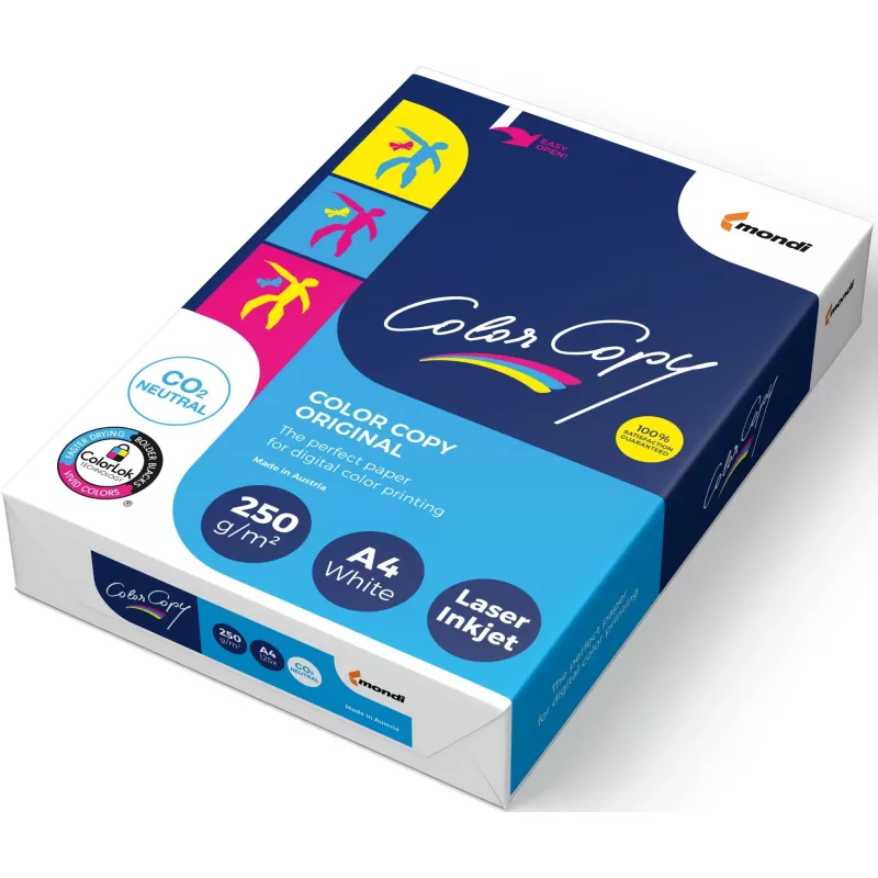 Papel de copia oficina Mondi Color Copy 8687A25 (A4; 250 g/m²; 125 hojas; papel blanco; satinado)