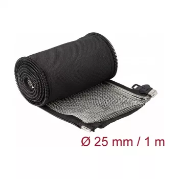 DeLOCK Funda de malla de apantallamiento EMI 1 m x 25 mm negro