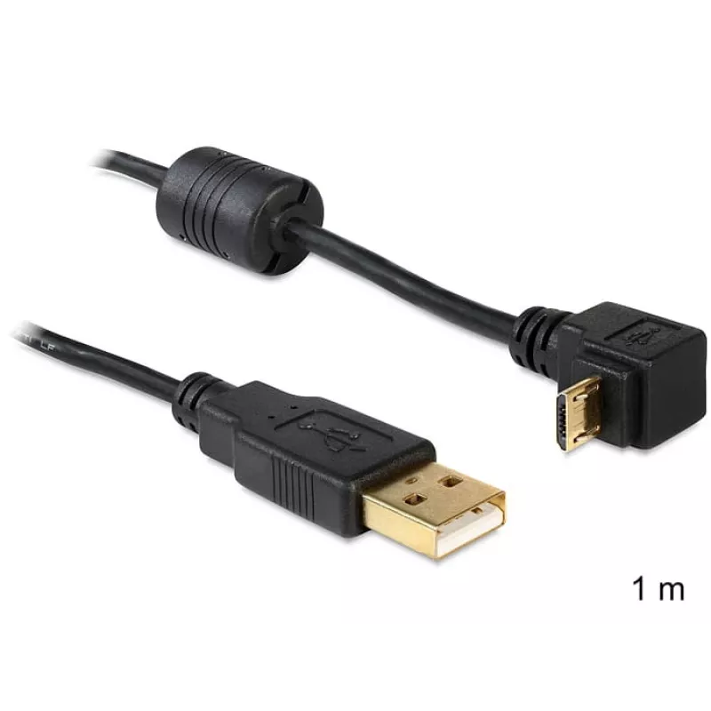 Cable USB DeLOCK USB 2.0, 1 m, Micro-USB B, negro