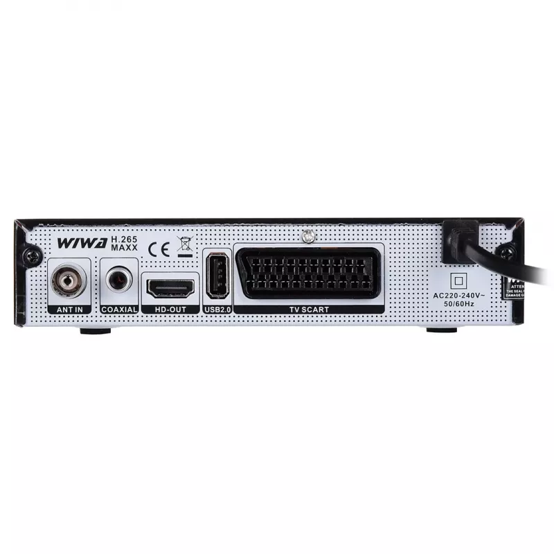 Sintonizador de TV WIWA H.265 LITE — sintonizador DVB-T/DVB-T2 con soporte H.265, Full HD, HDMI, USB, SCART