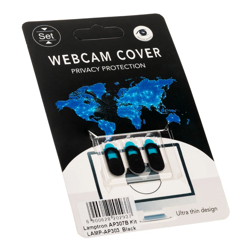 Kit de cubierta deslizante para webcam Lamptron LAMP-AP303, 3 piezas negro