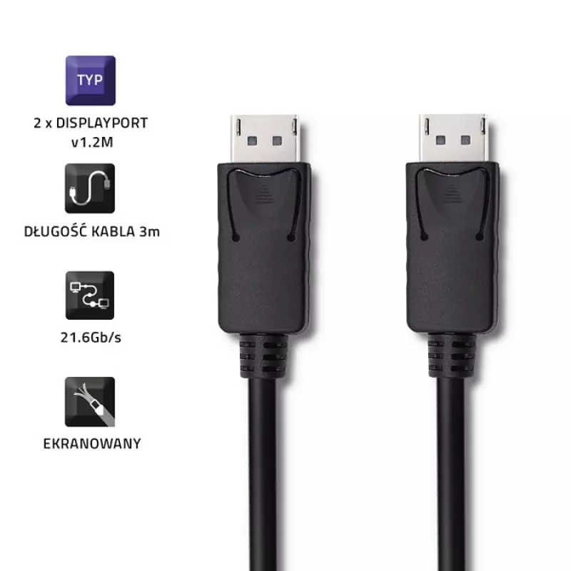 Cable DisplayPort Qoltec 50374 3 m negro