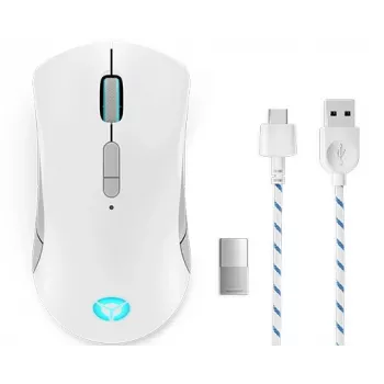 Ratón gaming Lenovo Legion M600 RF inalámbrico + Bluetooth + USB Type-A, ambidiestro, 16000 DPI, 9 botones, recargable