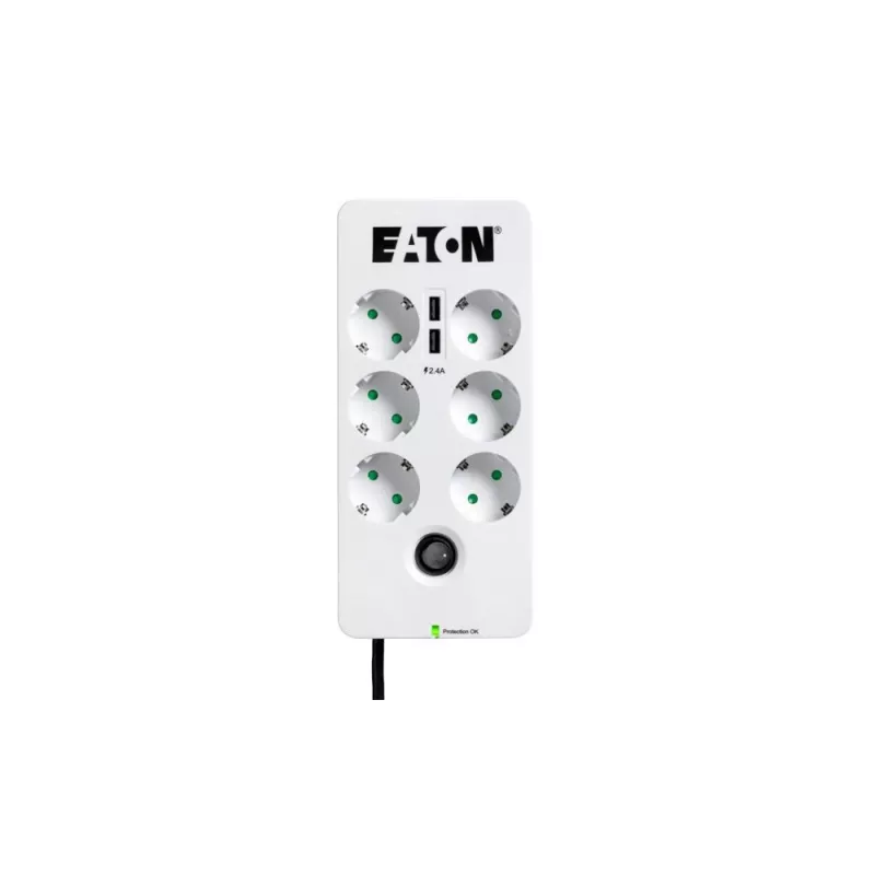 Regleta de enchufes Eaton Protection Box 6 USB DIN