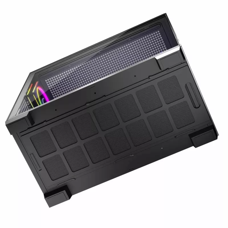 Caja de PC MODECOM Volcano Stellar 5F ATX Midi Tower, cristal templado, 5 ventiladores preinstalados, USB‑C, compatible con microATX/ATX, GPU máx. 420 mm, altura de disipador de CPU 175 mm