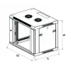 Armario de pared Extralink 6U 600x600 Negro