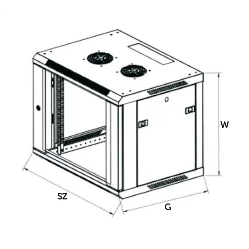 Armario de pared Extralink 6U 600x600 Negro