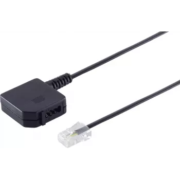 Adaptador telefónico ShiverPeaks 71041-1 conector macho Western 8/4 a conector hembra TAE-U