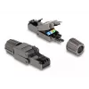 Cable de red DeLOCK conector macho RJ45 Cat.8.1 STP sin herramientas negro