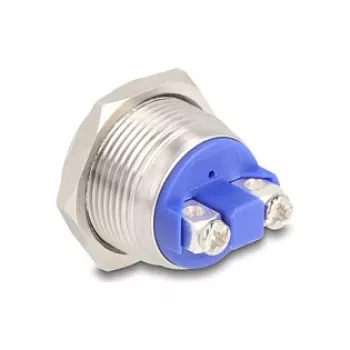Interruptor pulsador DeLOCK 22040 2P níquel acero inoxidable 250V 5A