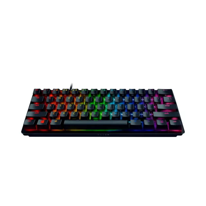 Teclado gamer Razer Huntsman Mini 60% Interruptor Opto-Mechanical Purple RGB LED NORD con cable
