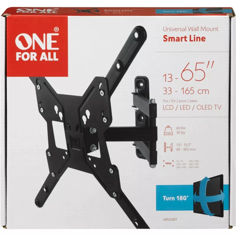 Universal Electronics One For All Smart WM 2451 - soporte - para pantalla plana - tamaño de pantalla: 33-140 cm (13-55