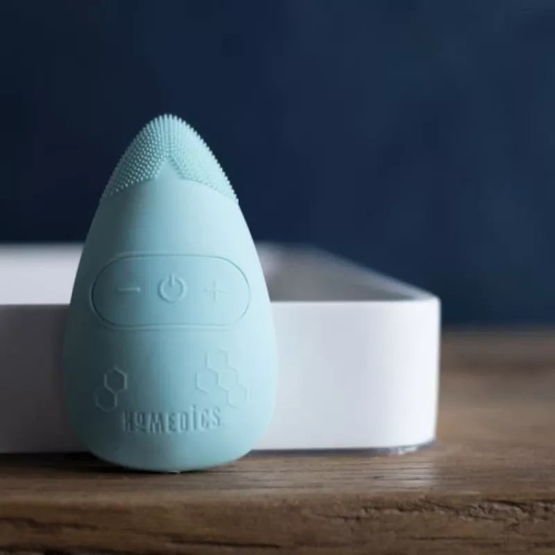 Cepillo de limpieza facial Homedics FAC-350-EUA Honeycomb Silicon, cabezal de silicona con celdas para una limpieza suave