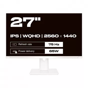 JAPANNEXT monitor WQHD 68,6 cm (27 pulgadas) 2560x1440 píxeles, panel IPS, 8 ms, 75 Hz, AMD FreeSync, HDMI, DisplayPort (JN-IPS270WQHD75F-C65W-HSP-W)