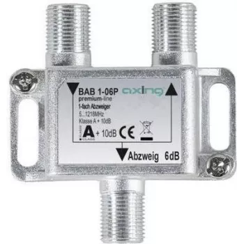 axing BAB 1-06P - splitter de cable - 5 - 1218 MHz - gris - A - 6 dB - F