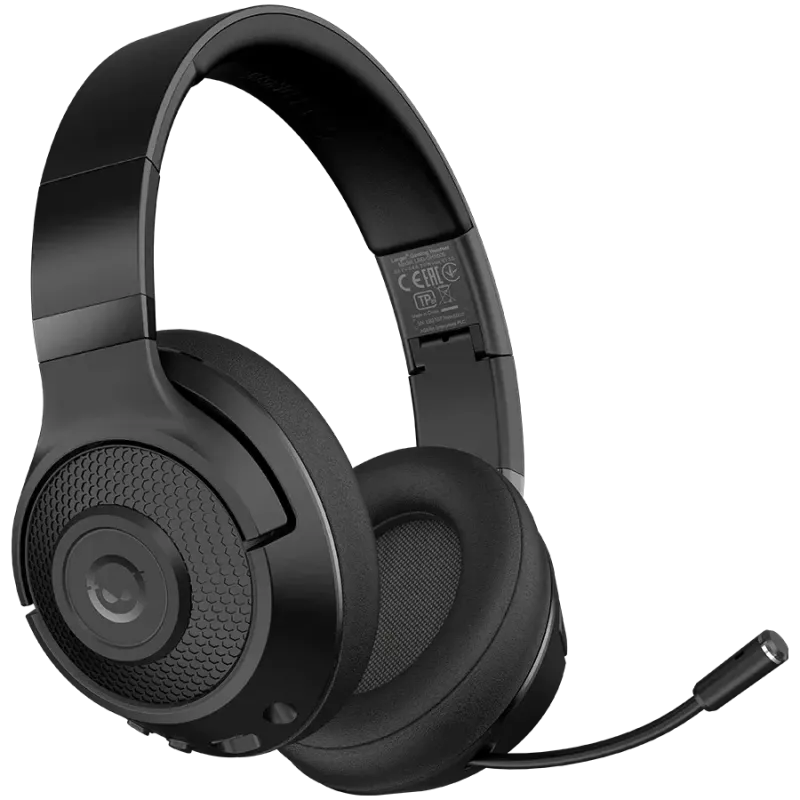 LORGAR Noah 500, auriculares gaming inalámbricos con micrófono, JL7006, BT 5.3, autonomía de hasta 58 h (1000mAh), cable de carga USB-C (0,8 m), cable AUX de 3,5 mm (1,5 m), tamaño: 195*185*8