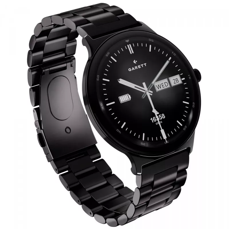 Smartwatch Garett Quantum — acero inoxidable negro