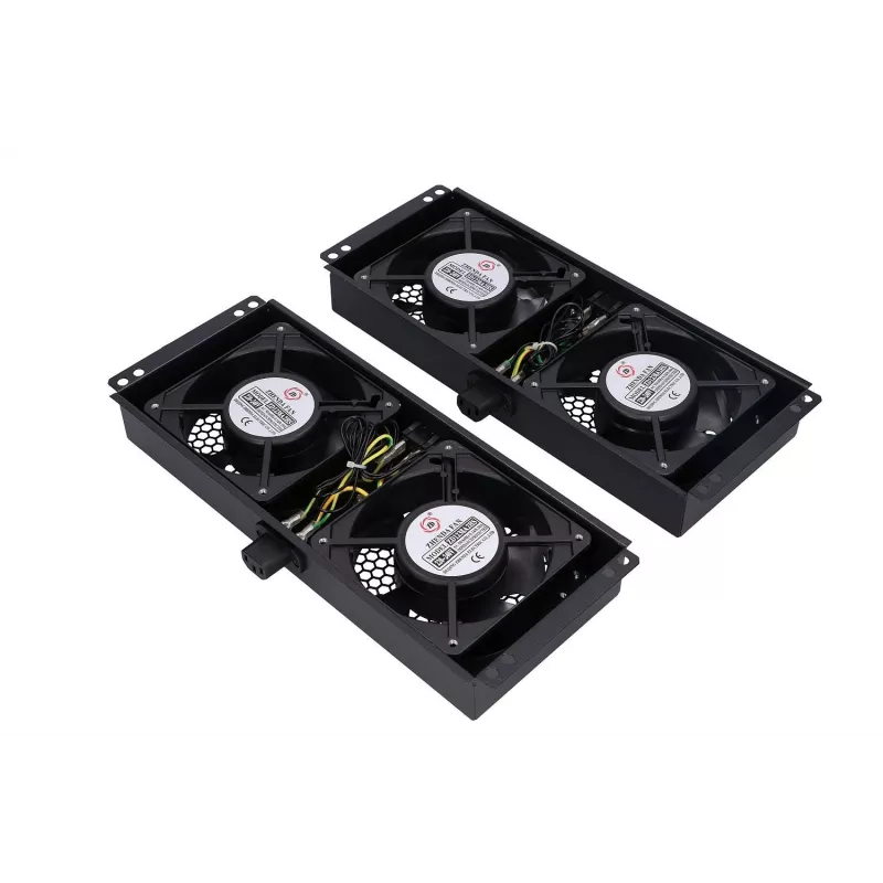 Ventilador de refrigeración Extralink EX.8673 unidad de ventilación de 4 vías para armarios de pie cable de 2 m con enchufe EU