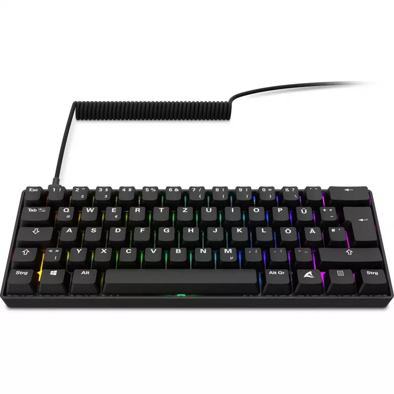 Teclado Sharkoon 100065630 60% con cable USB QWERTZ alemán negro
