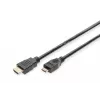 Digitus ASSMANN - Cable de vídeo/audio - HDMI - 30 AWG - Mini-HDMI, 19 pines (M) - HDMI, 19 pines (M) - 3 m - Doble aislamiento - Negro (AK-330106-030-S)