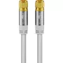 Goobay cable de antena SAT (tipo 135 dB), apantallado cuádruple, 5 m, blanco - dorado, conector F > conector F (70644)