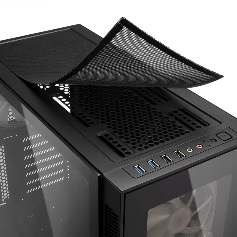 Sharkoon TG5 Pro RGB torre Midi negra