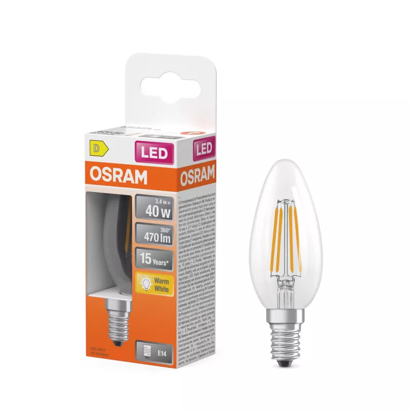 Osram Parathom Classic Filament | E14 | 3,4 W | Blanco cálido