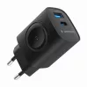 Cargador USB-A USB-C 20W PowerDelivery Quick Charge 3.0, negro