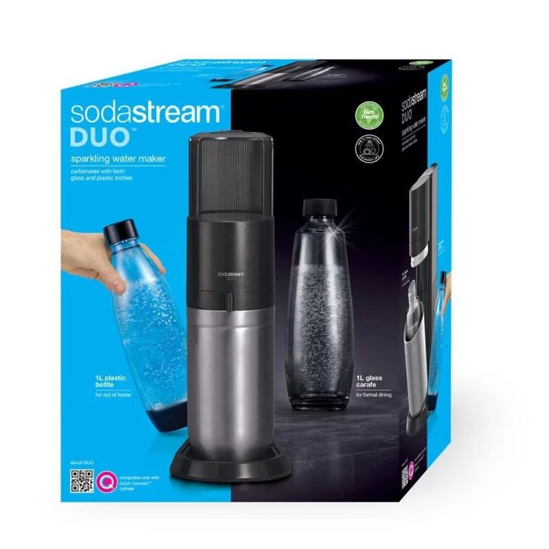 Máquina de soda SodaStream DUO negro acero inoxidable