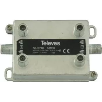 Televes AZ414D derivador de 4 vías, 14 dB, 5-1218 MHz