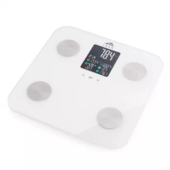 Báscula de baño ETA | ETA378190000 Lena | Capacidad máxima 180 kg | Precisión 100 g | Medición del índice de masa corporal (IMC) | Blanco