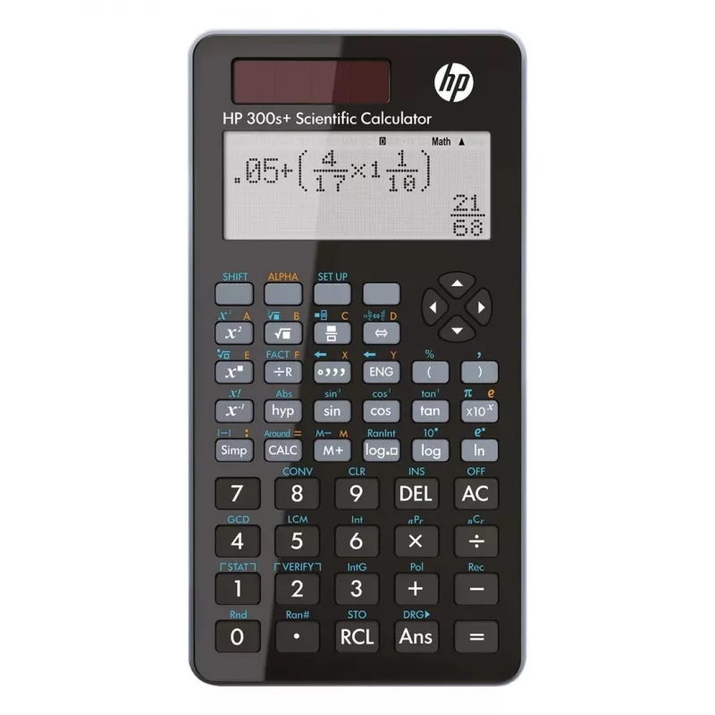 HP 300s+ (NW277AA) calculadora científica de bolsillo, célula solar + pila LR44, 79 x 15 x 153 mm, 112 g, negra